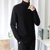 Turtleneck Sweater Men's Slim Black Autumn and Winter New Thickened Knit Korean Version Men's Underwear Base Layer