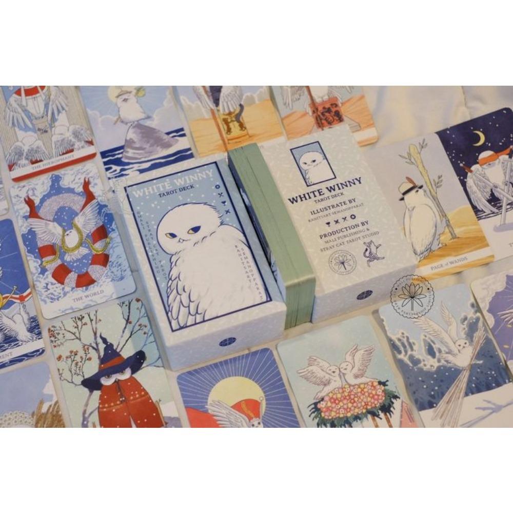 12*7 см Белое Таро Винни-причудливое руководство в виде совы для интуитивного чтения и самопознания с позолоченными краями, упакованное в жесткую коробку