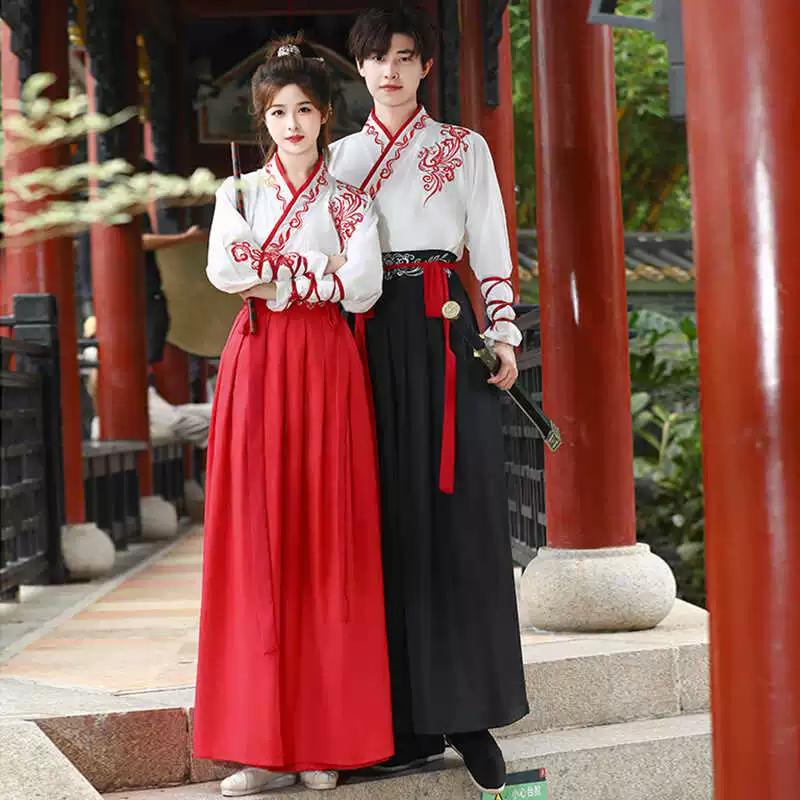 Ханьфу в стиле китайских боевых искусств, платье-халат для повседневной носки для мужчин и женщин