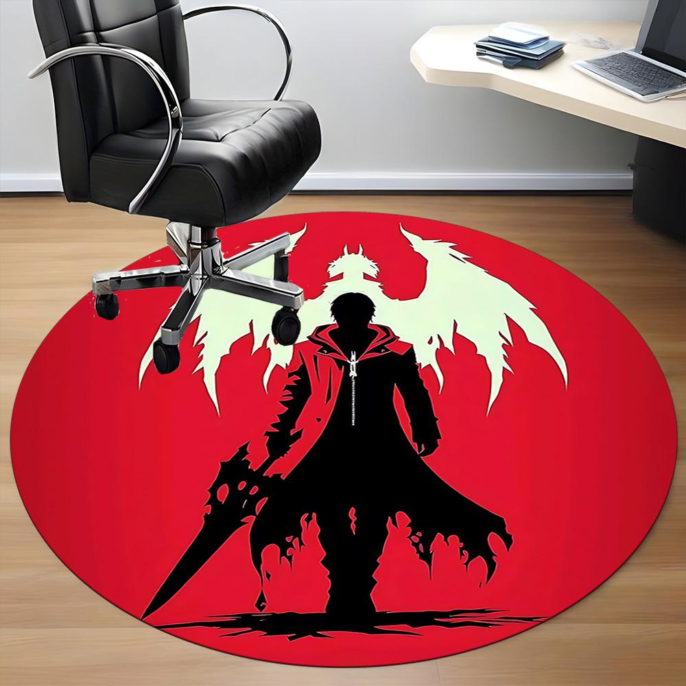1 шт. Круглый ковер Devil May Cry для офиса, под офисные стулья, спальня, гостиная, домашний декор a0926104