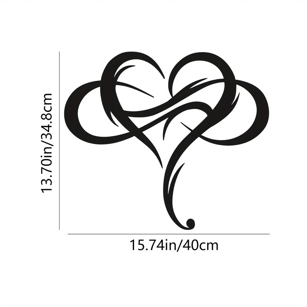 Unique Infinity Heart Metal Wall Decor – Steel Art Geometric Set, Perfect for Home, Wedding, and Living Room, Cut-Out Love Shape