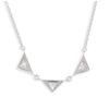 [Q4015] - Серебристо-белое колье "Сисси" с родиевым покрытием (треугольники) - 47x7 мм