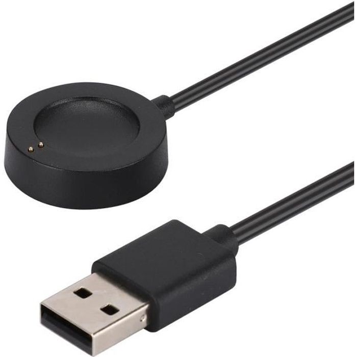 USB Charging Cable for Fossil Watch - QIILU - Black - High Efficiency