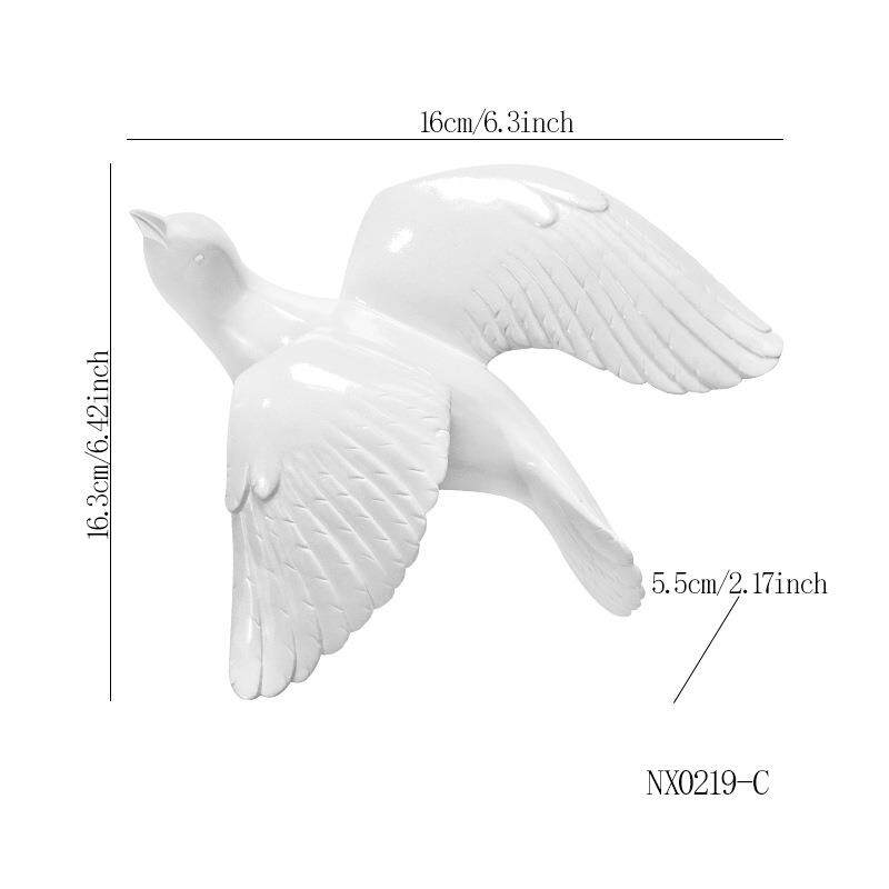 European-style Three-dimensional Bird Wall Decoration Swallow Wall Hanging Abstract Animal Ornaments Home Wall Decoration