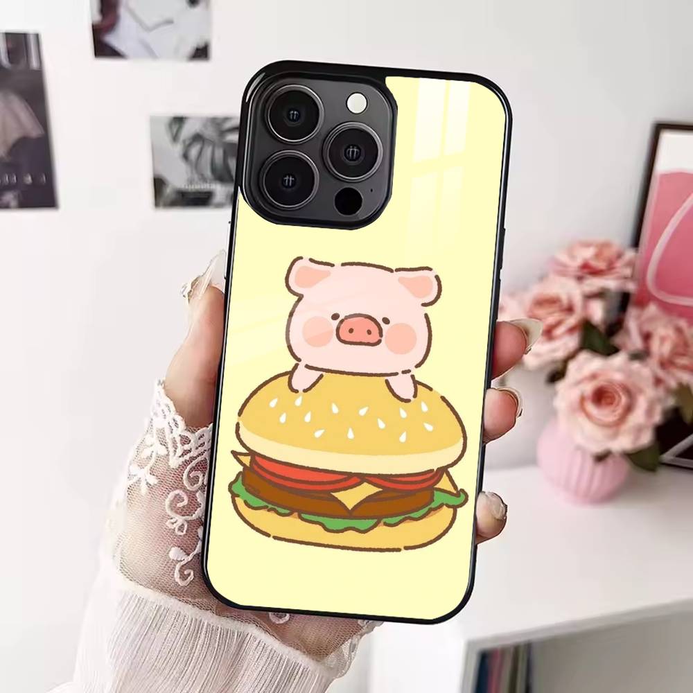 Cartoon L-Lulu Pig Phone Case For iPhone 17,16,15,14,13,12,Plus,Pro,Max for Magsafe Magnetic Wireless Charging