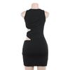 Autumn Dress Temperament Spice Girls Slim Sexy Hollowed-out Buttock Dress Women