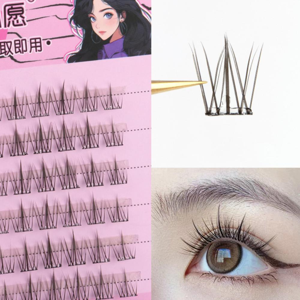 Reusable Adhesive False Eyelashes Wispy False Eyelash Clusters Self-adhesive Lash Clusters Makeup
