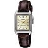 Женские кварцевые часы Casio Standard LTP-V007L-9E, цвет «шампань-золото», коричневый кожаный ремешок.