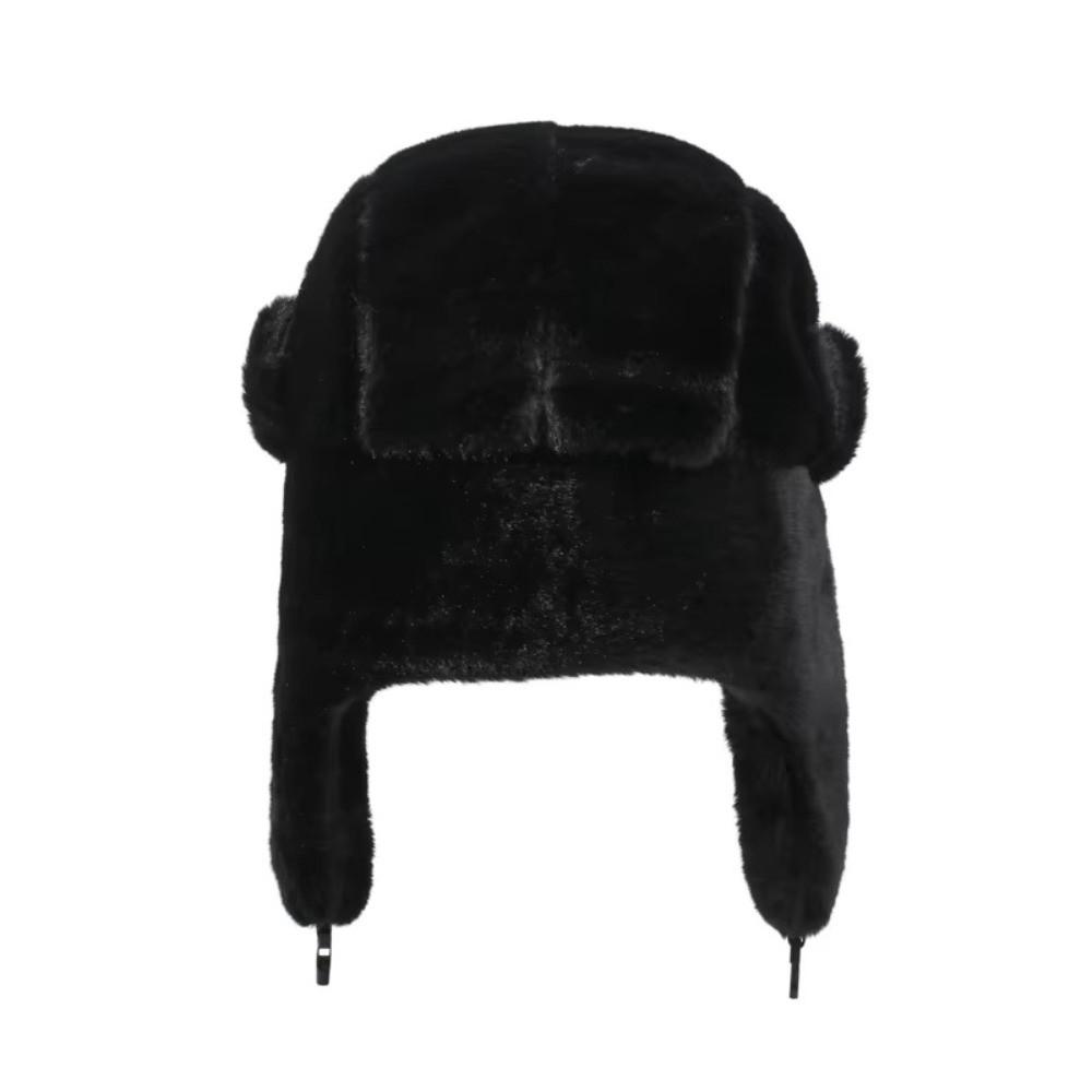 Windproof Ear Protection Cap Fluffy Ski Hat Fashion Plush Lei Feng Cap Women