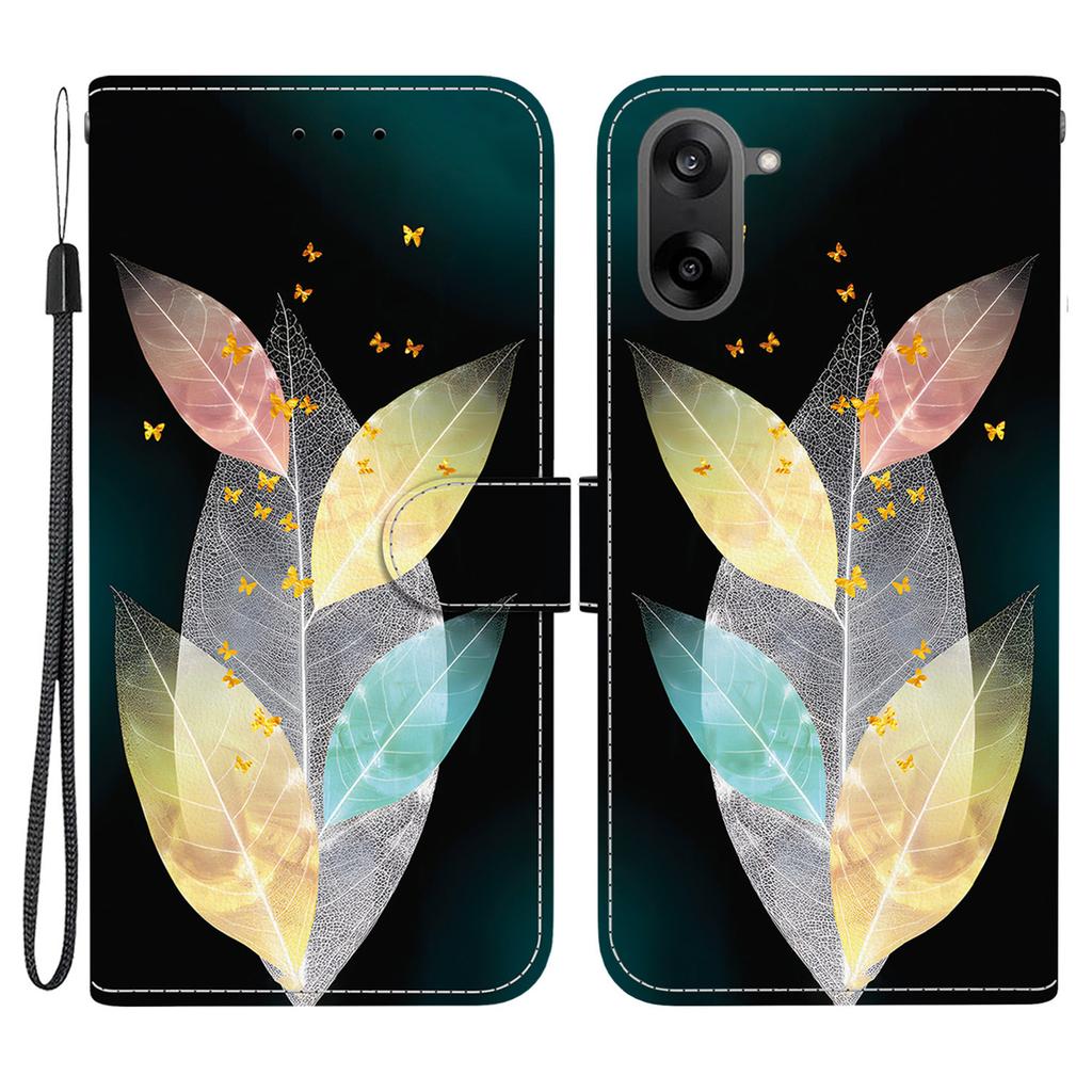 Для OnePlus Nord CE5 5G Чехол с принтом Кожаный откидной кошелек Чехол для телефона со шнурком