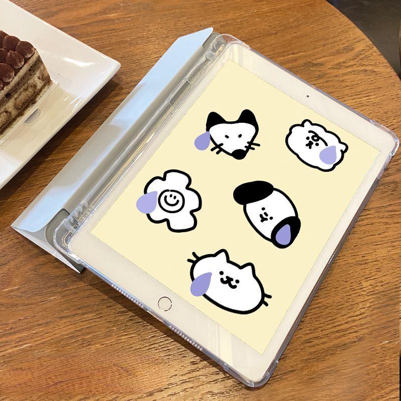 Чехол для iPad 2021 gen9 10,2, разноцветный чехол-раскладушка с милым собачьим узором, умный защитный чехол Air1/2 9,7 Air3 Pro2017 10,5 с подставкой для карандашей