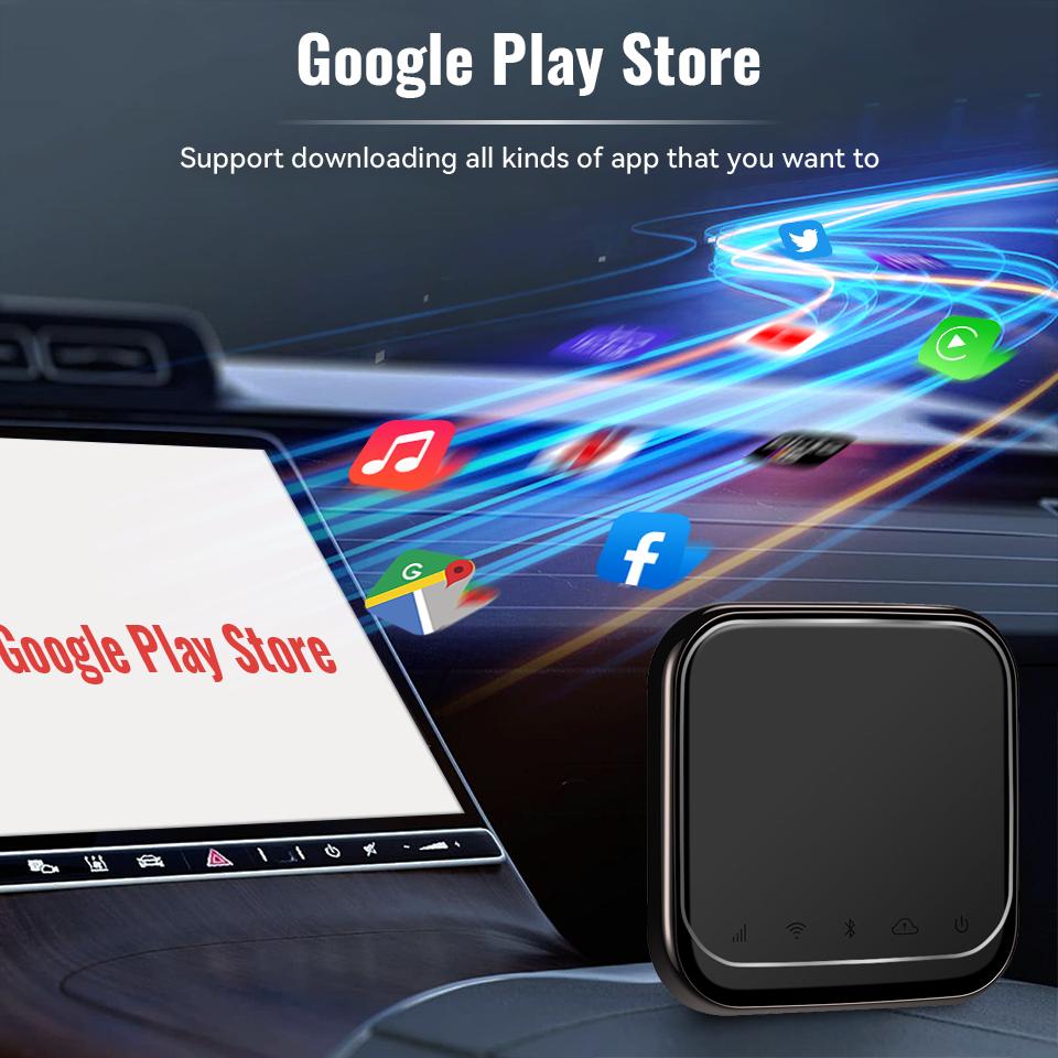 Acodo AI Box Wireless CarPlay Android Auto Mlrrorlink Android13 Автомобильный адаптер Plug and Play 3 в 1 Использует чип Qualcomm 6225 8G 128G