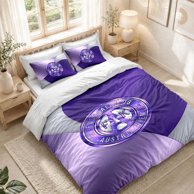 Bedding Set 1 Duvet Cover 2 Pillowcases Austria Wien FC Print Bedroom Home Decoration