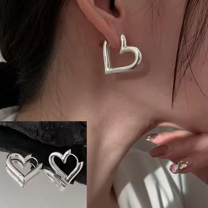 925 Silver CZ Star Moon Asymmetric Hoop Earrings for Women Girls Gold Silver Color Party Jewelry Gifts