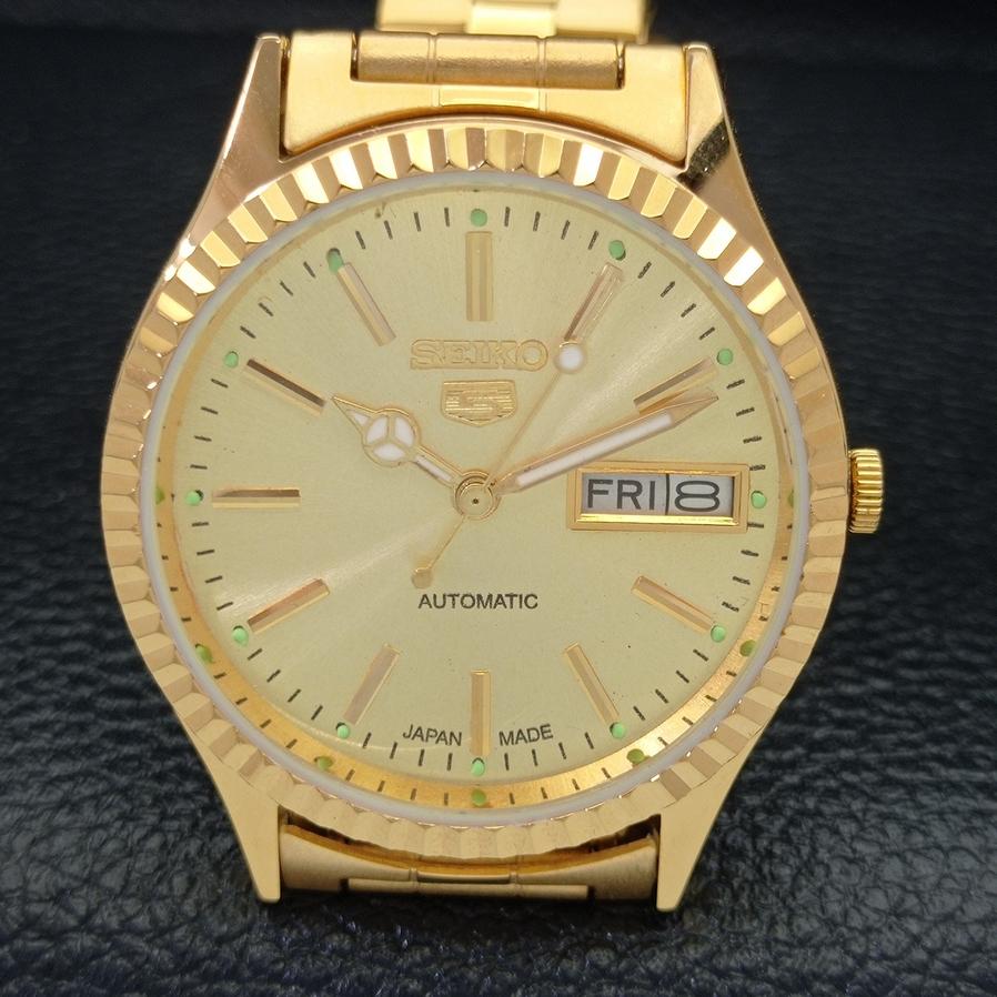 ВОССТАНОВЛЕННЫЕ ВИНТАЖНЫЕ SEIKO 5 AUTO 6309A ЯПОНИЯ МУЖСКИЕ ЗОЛОТЫЕ ЧАСЫ С ЦИФЕРБЛАТОМ a425919-2