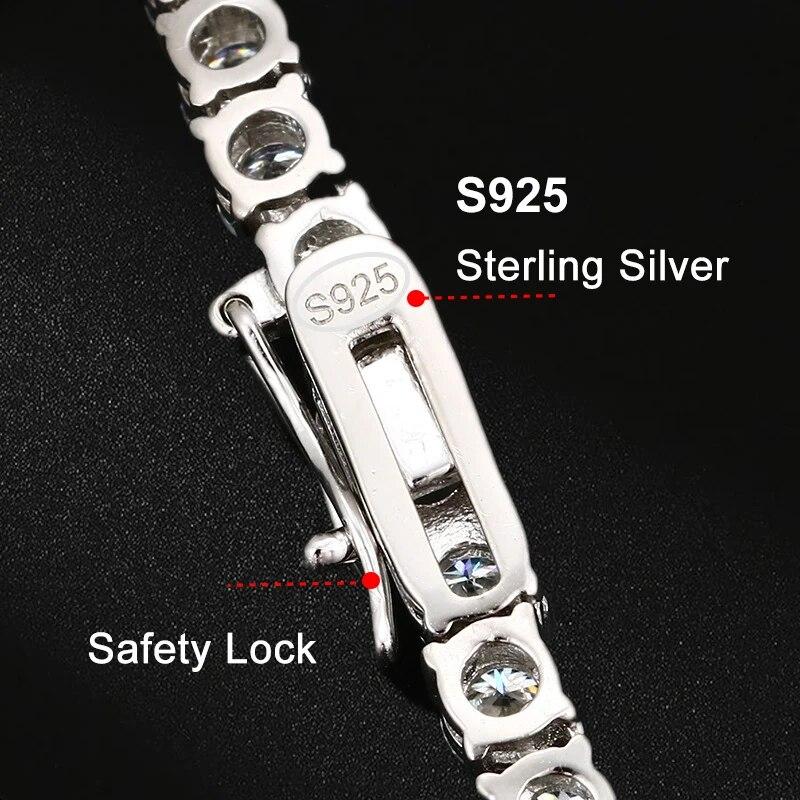 D цвет 6,5 мм муассанит теннисное ожерелье браслет для женщин и мужчин стерлингового серебра 925 пробы с бриллиантами на шею с сертификатом GRA