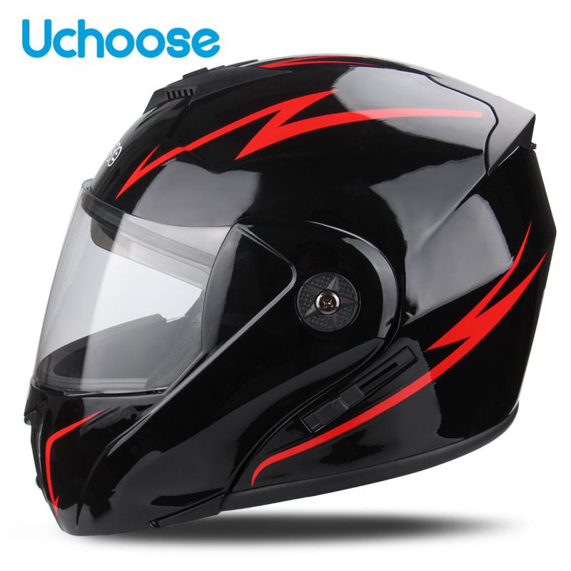 Uchoose Мотоциклетный Шлем Двойной Линзы Cross Шлем Защитный Модульный Флип