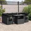 VidaXL Garden Lounge Set 7 Pcs with Cushions Black Wicker 3326426