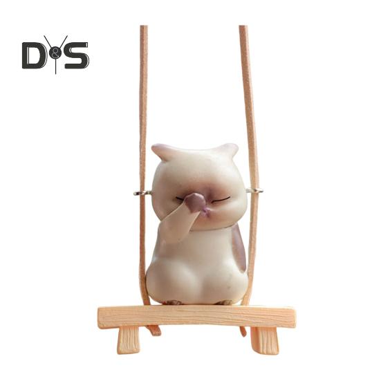 Подвеска в виде зеркала заднего вида, подвесное украшение со шнурком, легко повесить, очаровательное украшение в форме мультяшного кота, подвеска для салона автомобиля