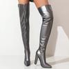 Fashion Fashion Over-the-knee High Boots Women Shoes 2024 Point Thigh High Boot Sexy Silver Green Party Dance Shoes Lady Big Size 48