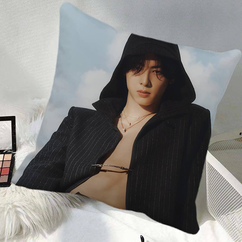 Korea Sexy Photos Cha Eun Woo Pillow Case Square Pillow Bedroom Sofa Leisure Comfort Cushion Car Home Decoration