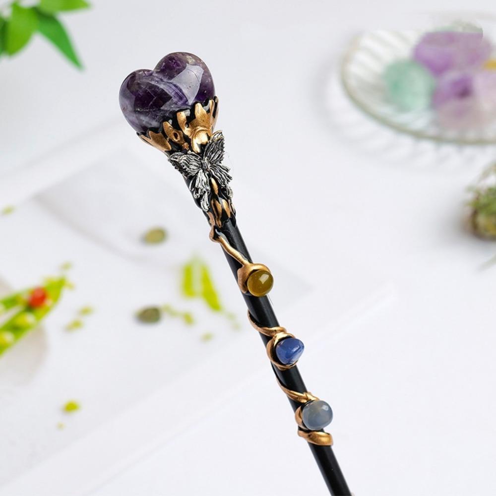 DIY Handmade Crystal Magic Wand Halloween Prop Magic Scepter Creative Fairy Stick Women Girls