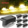 16Pcs Solar LED Light Outdoor Stair Wall Lights Pathway Yard Patio Steps Lamps Waterproof Garden Decoration Solar Night Lights