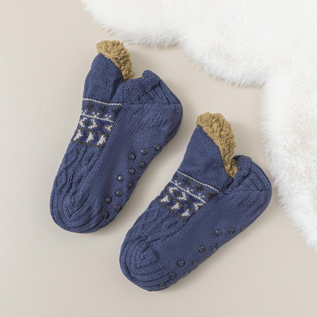 Зимние носки с флисовой подкладкой и нескользящей подошвой: Плотные, теплые комнатные носки-чехлы для мужчин и женщин