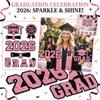 Украшения для выпускного 2026 года, Садовые таблички на подставках, Блестящие пластиковые садовые таблички 2026 года для вечеринок по случаю окончания колледжа