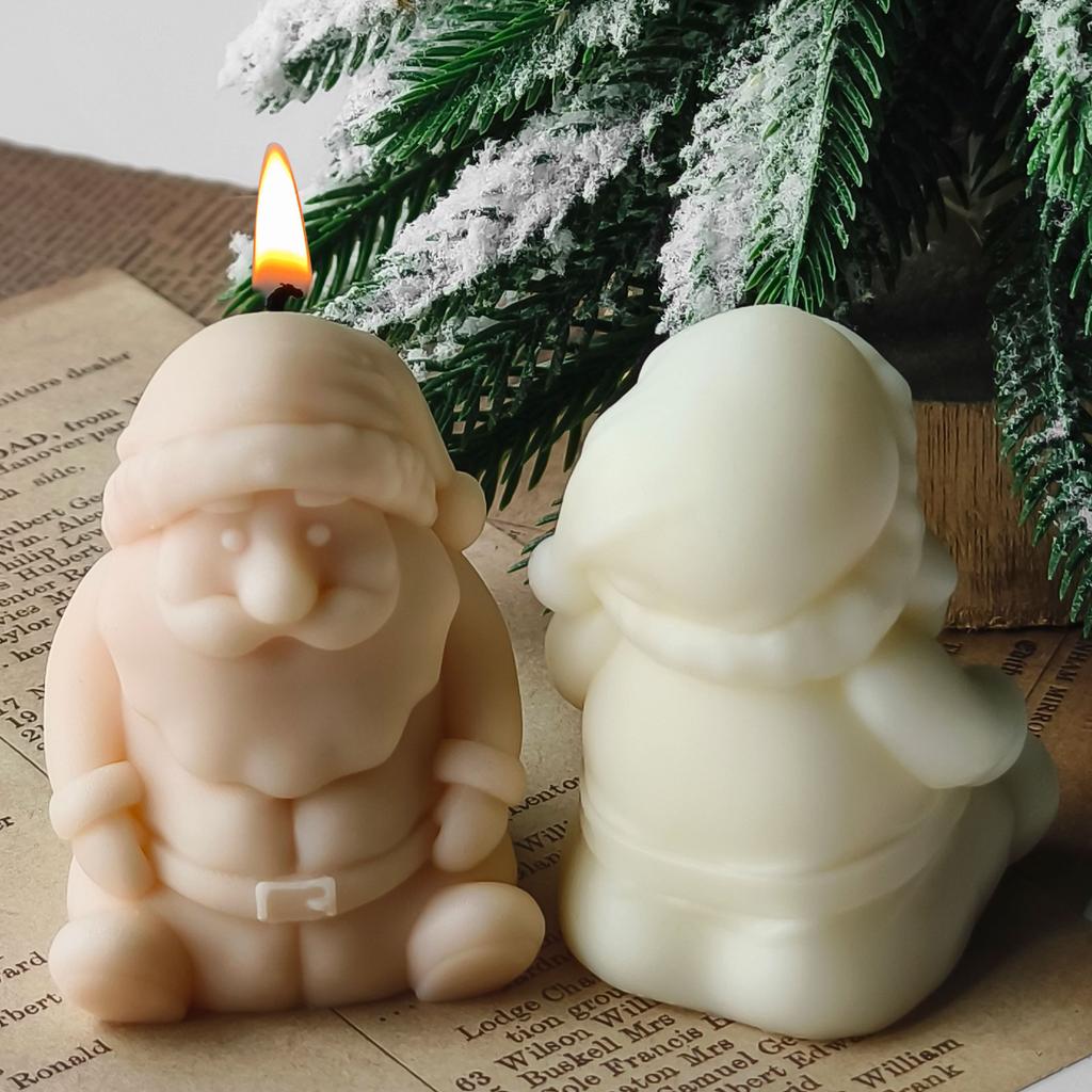DIY Santa Claus Silicone Mold Handmade Aroma Candle Gypsum Ornaments Molds Christmas Decoration Candle Making