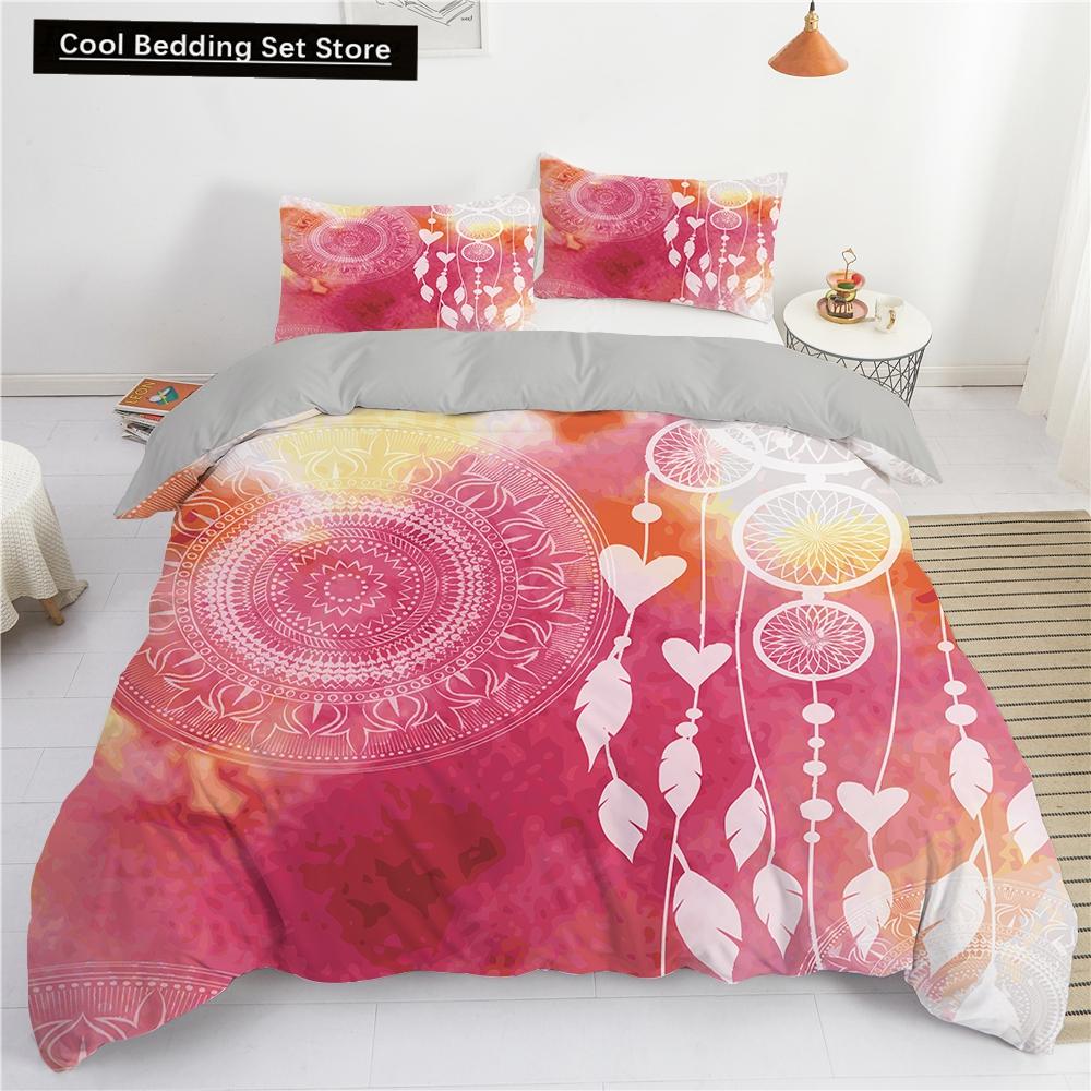 Ловец снов Лось Король Королева Пододеяльник Богемный стиль Бабочка Постельное белье для подростков Девочек Женщин Коза Белый 2/3 шт. Пододеяльник