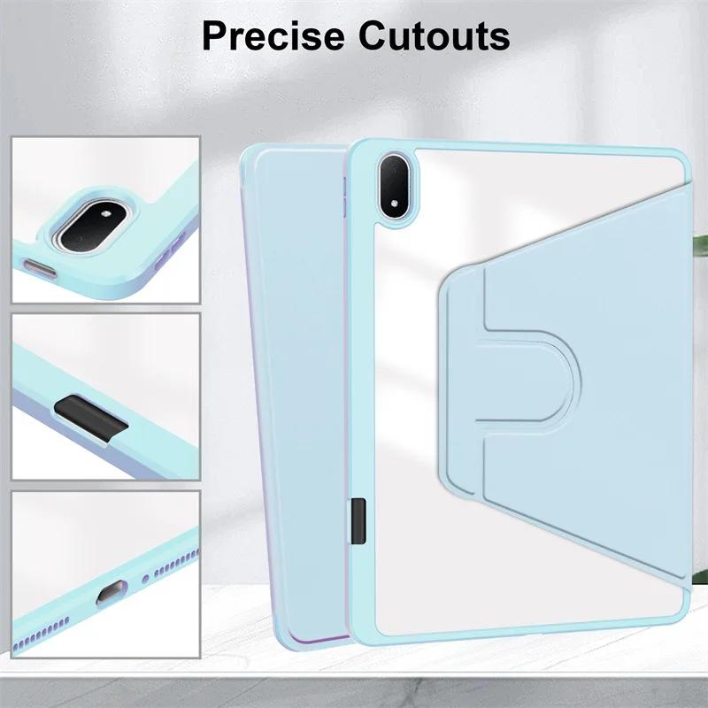 For OPPO Pad 4 Pro 13.2 inch Case OPD2409 360 Rotating Stand Tablet Funda for OPPO Pad4 Pro 13.2" Pencil Holder Clear back