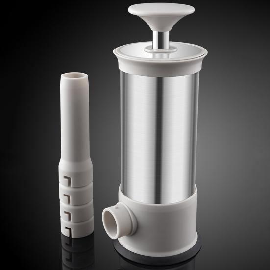 1 Set Sausage Maker Stainless Steel Sausage Stuffer with 4 Nozzles Efficient Sausage Stuffing Equipment for Home Kitchen