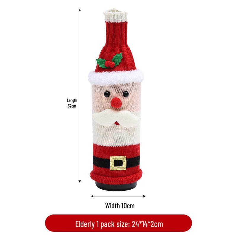 Заграничное Рождественское Платье для Винной Бутылки - Праздничный Чехол для Красного Вина для Домашнего Украшения Обеденного Стола.