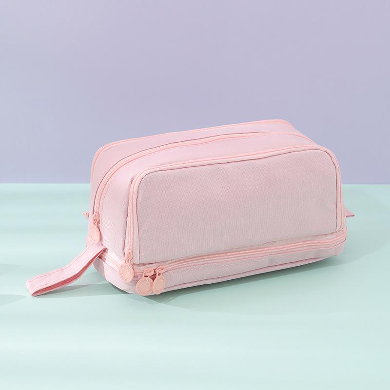 Пенал большой вместимости двухслойный с двойным открыванием, в стиле инс, нишевый, для учеников начальной и средней школы, многофункциональный, простой, универсальный