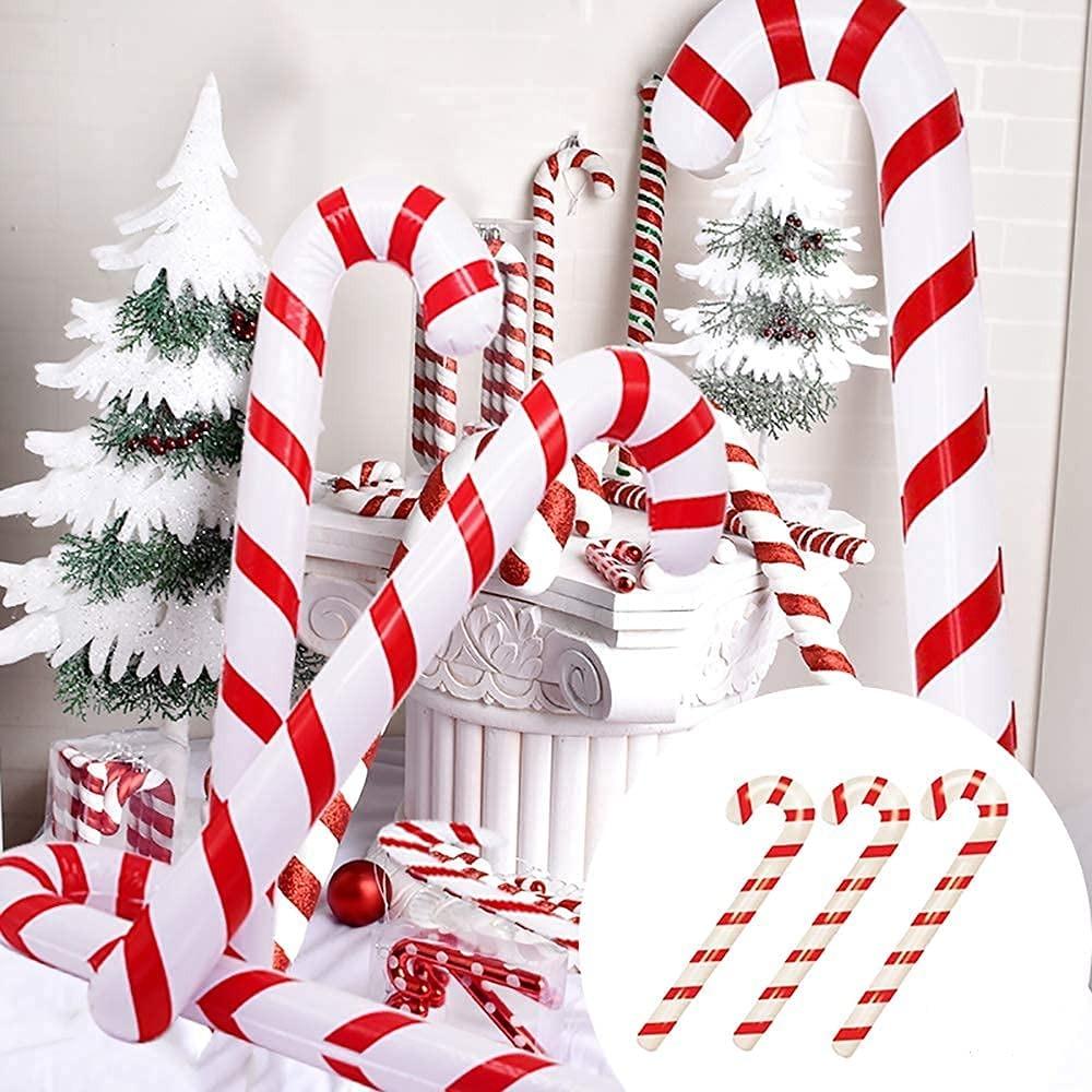 Candy Canes Decor Indoor Outdoor Balloons Candy Cane Stick Christmas Supplies Party Favors