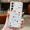 Чехол с узором из синих звезд и бантов Для Samsung Galaxy S25 Edge S24 Ultra S23 S22 Plus S21 FE S26 Ultra Силиконовый чехол с текстурой кожи
