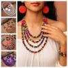 Красочный богемный набор ожерелий в этническом стиле, геометрическое ожерелье из бусин, свадебные украшения