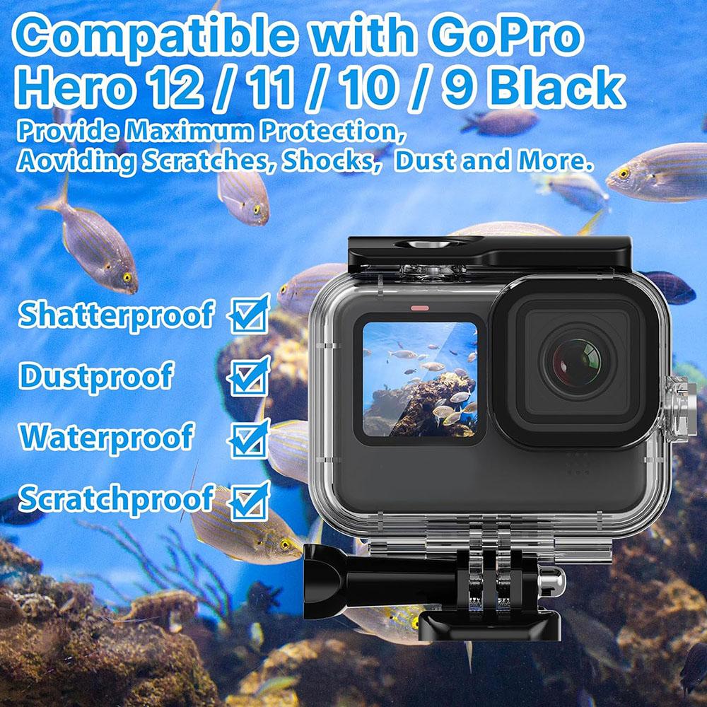 Для GoPro Hero 12 11 10 9 Подводный Водонепроницаемый Бокс Кейс Дайвинг Защитный Кейс