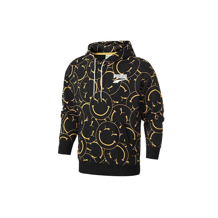 Puma Club AOP All-Over Smiley Print Hoodie Men Hoodie Black 530367-01