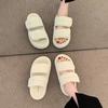 Bread Slippers Women Wear Velcro Thick-soled Flip-flops Summer New Lazy Beach Sandals