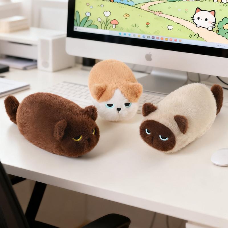 Плюшевая игрушка из серии «Мурлыкающий кот», мягкая, пушистая, упитанная кукла-котенок, милый котенок, для дивана, домашний декор, подарок на день рождения для женщин, девочек