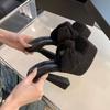 Korean Version Is Not Tired of Foot Bow 2025 New Super High Heel Platform Slippers Model Waterproof Stage Sandals High Heels