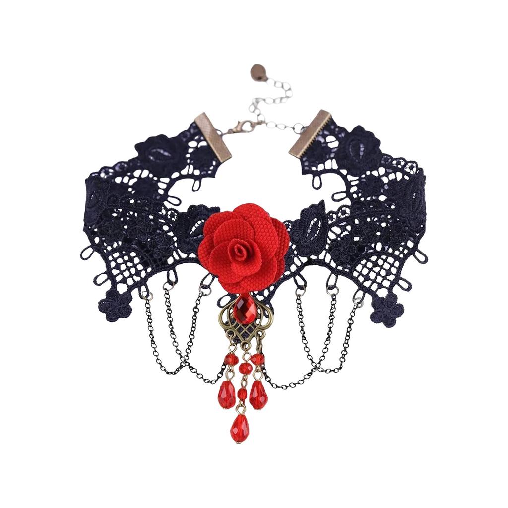 Ремешок на шею, ожерелье Court Gothic Spicy Girl, кружевное ожерелье, ошейник-цепочка на ключицу