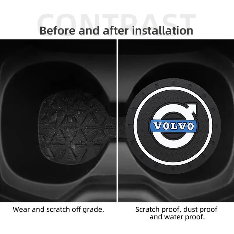 AABAJ1 2PCS Car Logo Water Cup Pad Drink Coaster Holder Anti-slip Mat For Volvo RDESIGN XC60 XC90 S60 S80 S60L V40 V60 AWD V90