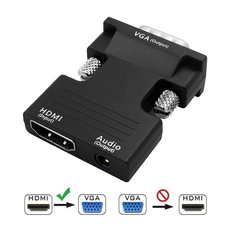 Адаптер VGA-HDMI: Конвертер HDMI (мама) в VGA (папа) с аудиовыходом