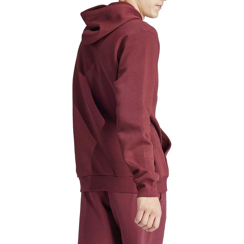 Adidas Letter Logo Hooded Fleece Lined Casual Long Sleeved American Sweatshirt Men's Burgundy IN0626