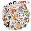 50 шт./лот милый кот разные узоры граффити водонепроницаемые наклейки набор