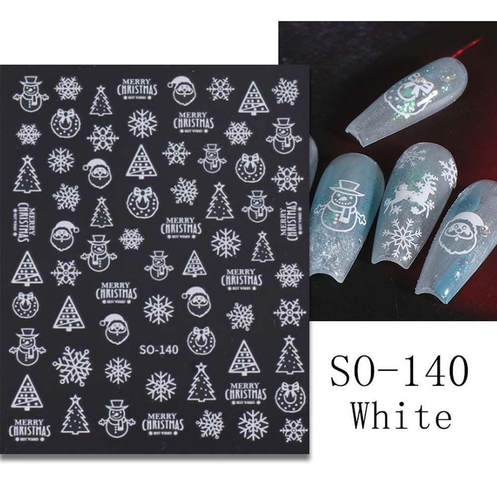 Снежинки Рождественские наклейки для ногтей Санта Клаус Рождественские украшения для ногтей Салон маникюра