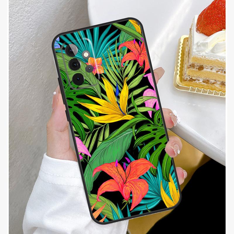 Чехол 'Тропические листья' для Samsung Galaxy A15 A25 A35 A55 A51 A71 A12 A32 A52 A13 A33 A53 A14 A34 A54